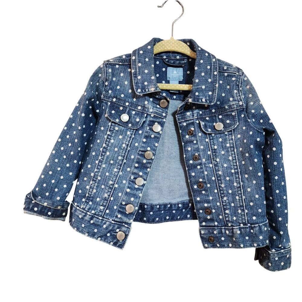 Baby Gap Polka Dot Denim Jean Jacket Girls size 3
